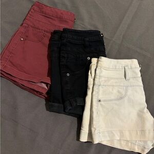 Tinseltown High Waist Shorts - Black, Cream, and Red